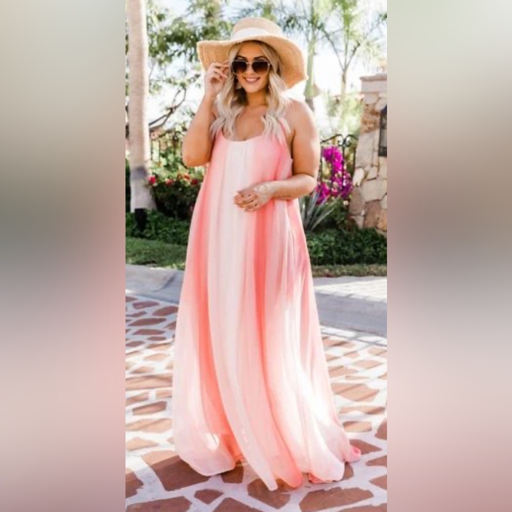 Oceans Of Love Coral Ombre Maxi Dress - Extra Large